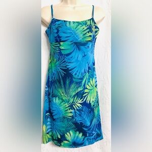 CITY Triangles Hawaiian Beach Vibrant Spaghetti Straps Spandex Y2K Short Dress M